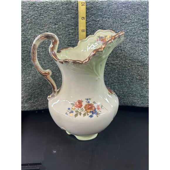 Crown Devon c1920 Pitcher Floral Porcelain England - Picture 15 of 16